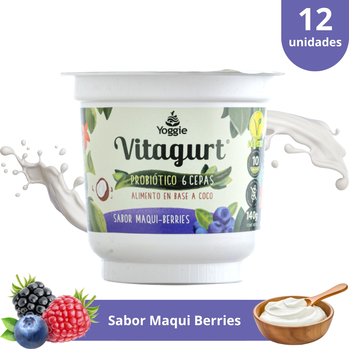 Vitagurt maqui berries yogurt de coco natural