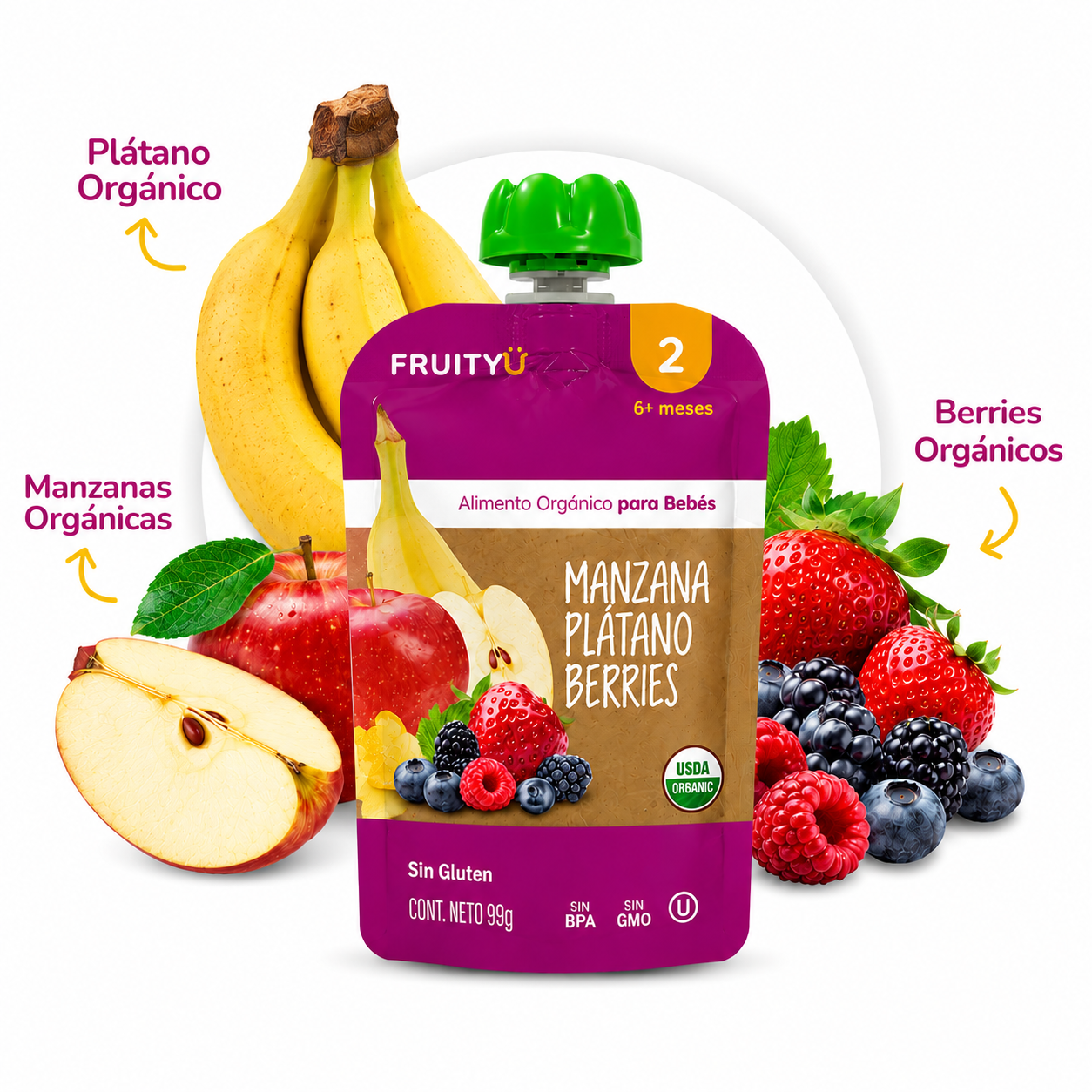 Manzana plátano berries